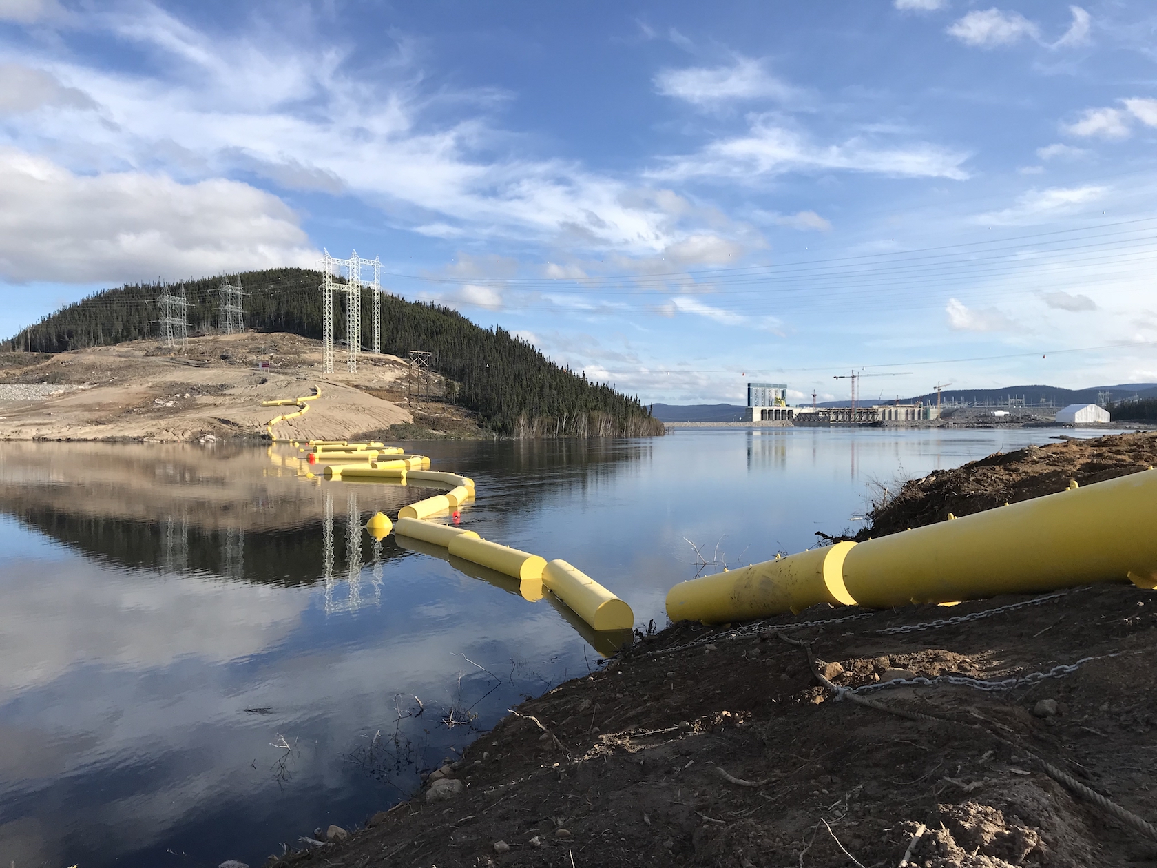 Muskrat Falls Ice / Debris Boom Installation